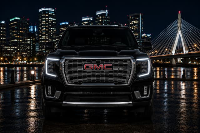Black GMC Yukon XL Denali, Front view